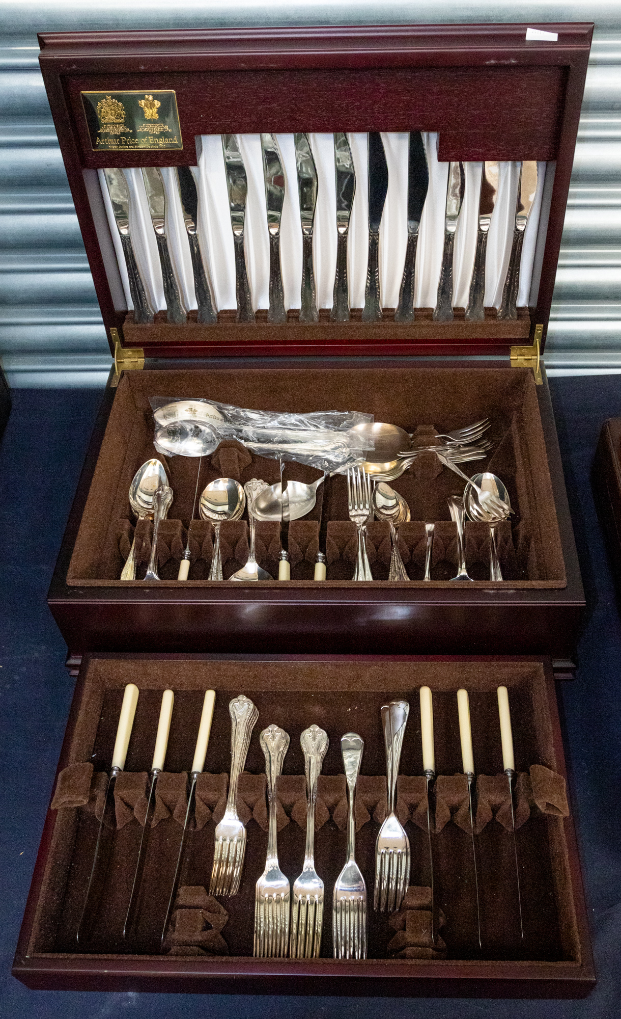 A modern mixed silver plated canteen of cutlery, mostly Arthur Price, but with other makes and