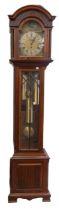 Late 19th century early 20th century mahogany cased long case clock, 8 day with Westminster