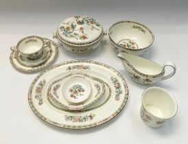 Wedgwood Kutani Crane dinner service to include: two tureens and covers (one with old sprung crack