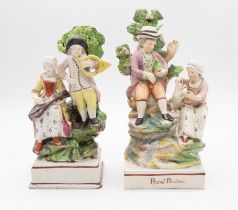 Two early 19th Century Staffordshire pearlware figures of Rural Pastime and The Musicians, circa