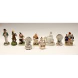 Collection of mixed 19th century and 20th century Staffordshire figures to include pairs, spills and