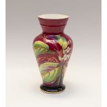 Late 19th century/ early 20th century single continental porcelain vase with foliage detail