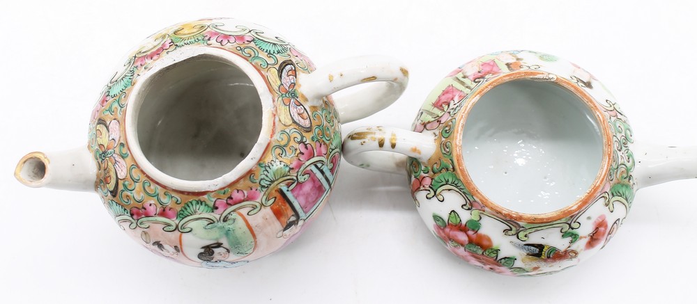 A collection of small Chinese export famille rose teapots, c.1870, with rose medallion detail, along - Bild 5 aus 5