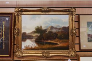 Mid 20th century oil on canvas of an English mountain area and lake, framed and signed A.G.Kurtis,