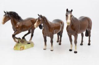 Three Beswick horses all in good condition.
