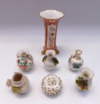 Collection of 19th century and early 20th century porcelain vases, English and continental, all with