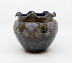 An early 19th century Royal Doulton Lambeth small planter with Art Nouveau detail
