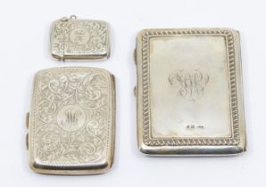 A collection of silver items to include; an Edwardian silver aide memoire, having simple design with