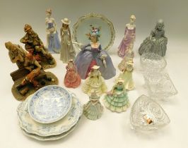 A collection of china, ladies, Coalport and other inc. Capo-de-Monte.