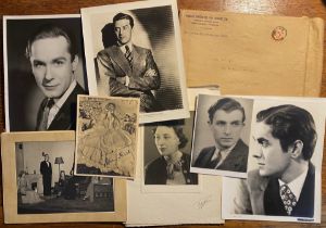 Movie Stars. A collection of eight publicity photographs of actors & actresses, c. 1940, some