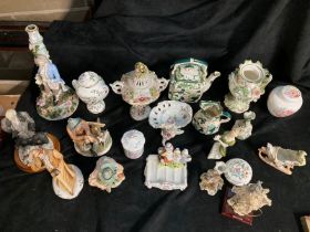 Two trays of assorted china and ceramics, Masons, Aynsley ,unmarked european items a Royal Doulton
