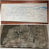 Southern Electric Route Map  25 x 43cm and small map of Cumberland 11 x 20cm