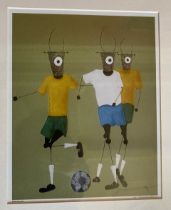 A selection of Official FIFA 2010 South African World cup commissioned art prints 29 x 19cms in