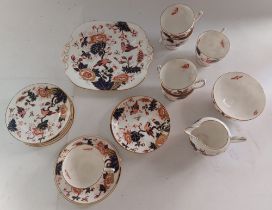 A 20th Centaury Coalport Hong Kong pattern part tea set , 6 cups , 6 plates, 4 saucers, making 4