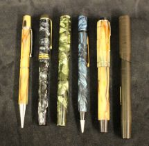 A small selection of vintage pens to include Conway Stewart, The Golden Platignum, The Blackbird pen