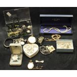 Joblot of Costume Jewellery including 9ct Gold jewellery gross weight 6.60 grams, Sterling Silver