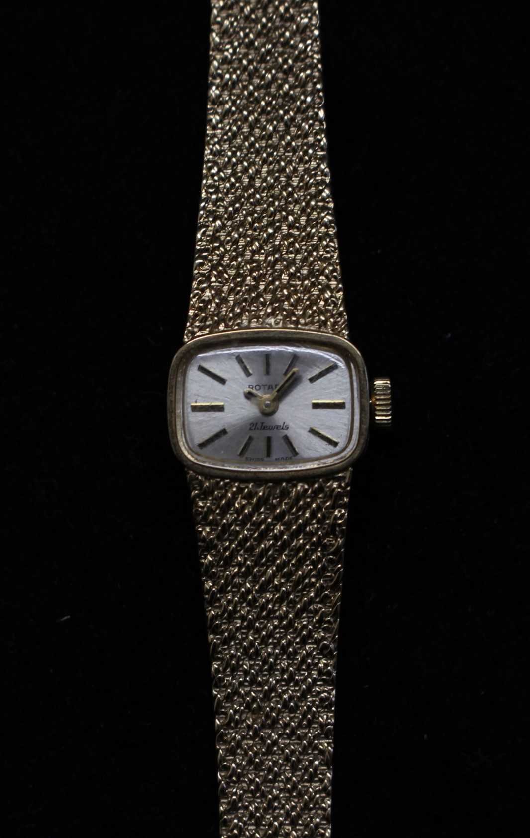 Slim 9ct Gold Ladies 21 Jewels Watch with 9ct Gold Watch Bracelet 26.28 grams. Good fastening.  Also - Image 3 of 3