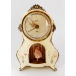 A German Vintage Peter Junghams musical dancing ballerina mantle alarm clock, made of bakerlite, The