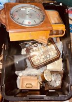 A quantity of battery powered mantle clocks including London Co. Quartz clocks, Kienzle, quantity of
