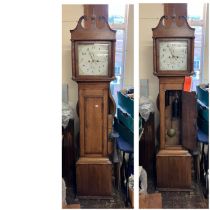 Grandfather clock  D Oliver, Wellington,  Weights and pendulum still in situ.