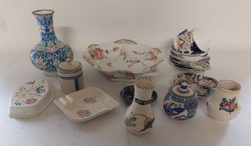 A collection of Poole pottery and other ceramics, various date codes on Poole , one early Carter