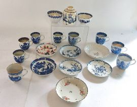 A Collection of Coffee cups, tea bowls  & saucers , dates vary between  C1770-1800 Factories such as