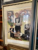 Snooker - Peter Deighan Limited edition signed print Kings of the Baize. plus framed rules of