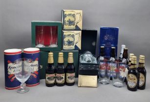 Various Breweriana to include Commemorative Bottles and Glasses, Kronenbourg, Heineken, Carlsberg,