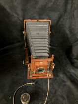 Thornton Pickard Mahogany cased triple expansion camera and lens. Circa 1905-1910 complete with