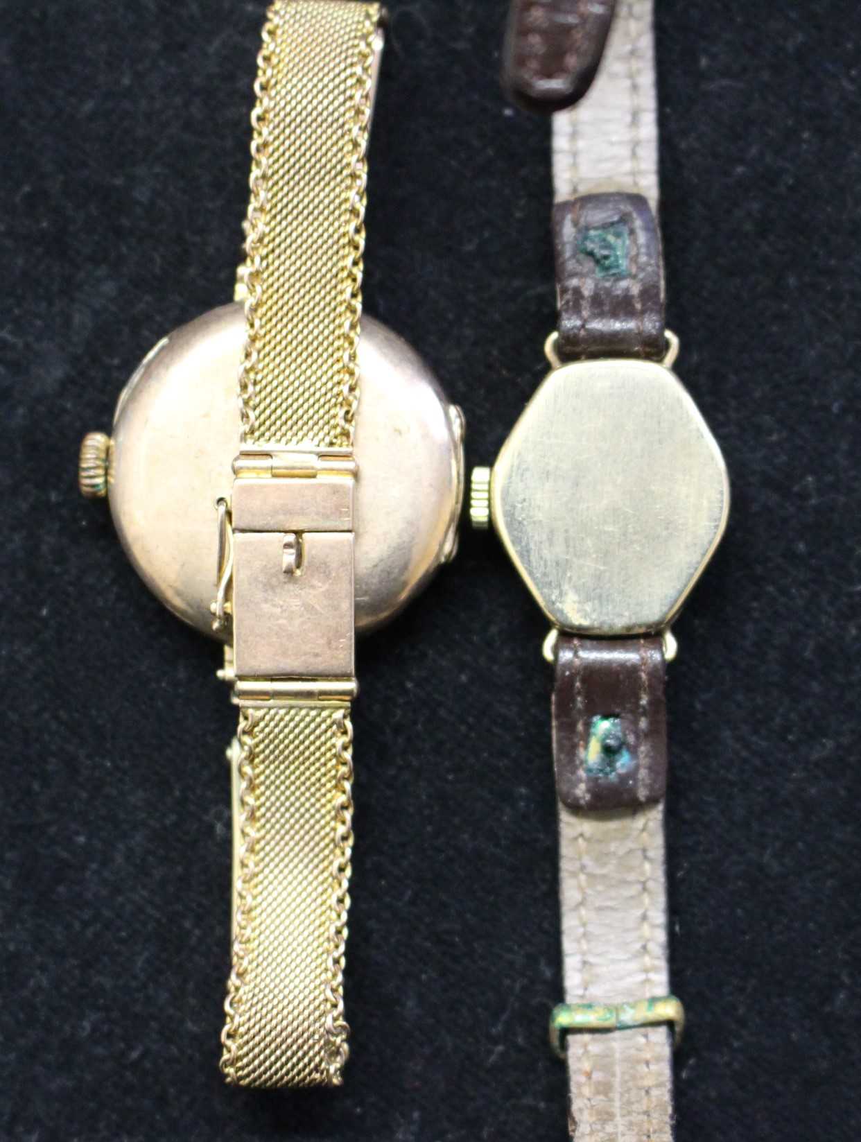 Two 9ct Gold Ladies mechanical watches. Consists of: 1.) 9ct Gold Ladies Mechanical Watch with 9ct - Image 4 of 4