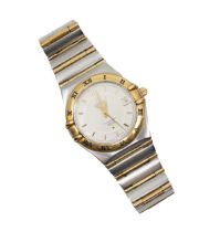 Omega- a gents two tone steel cased Constellation Perpetual Calendar wristwatch, comprising a signed