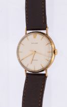 Rolex- a gentleman's 9ct gold Precision wristwatch, circa 1960's, comprising a round signed silvered