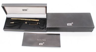 A Mont Blanc Meisterstruck ball point presentation pen, with inscription to cover, cased together