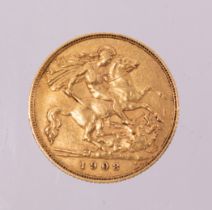 A Edwardian half sovereign, dated 1908