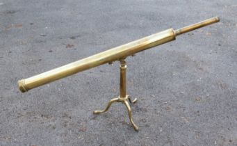 A mid-19th century Slater brass astronomical telescope, engraved "Slater, London" for Thomas