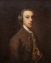Attributed to John Astley (British 1724-1787) Portrait of a Gentleman possibly Irish, brown coat,