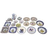 A collection of mainly early 20th Century French Quimper faience pottery to include: three square