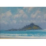 English School (20th Century) St Michael's Mount oil on board, 67.5 x 97.5cm, framed