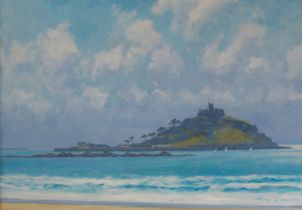 English School (20th Century) St Michael's Mount oil on board, 67.5 x 97.5cm, framed