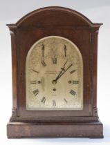 A Victorian dark oak cased Barraud & Lunds of London, bracket clock having Westminster chime, 8