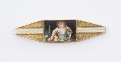 An early 19th Century Continental possibly Swiss gold and enamel toothpick case / box, circa 1810,