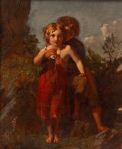 Henry Le Jeune ARA (1820-1904) Young Piper oil on canvas, 25.5cm x 30.5cm trade label verso: W W