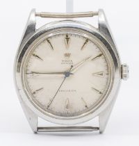 Rolex- a gentleman's vintage Rolex oyster perpetual precision steel cased wristwatch face, circa