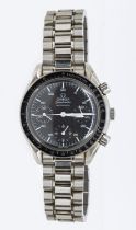 Omega- a gentleman's stainless steel Speedmaster Automatic bracelet wristwatch circa 1980's,