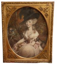 In the manner of Gainsborough (English, 19th Century) Portrait of a Mrs Peters of Betchworth