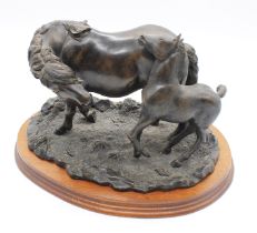 Elizabeth Waugh (1929-2023)  Highland Mare and Foal bronze resin signed E Waugh, stamped BFA @ 1988,