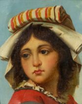 Continental School (19th Century) in the manner of Adriano Bonifazi Portrait of a girl looking