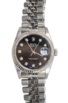 Rolex: a Gentleman's DateJust Oyster Perpetual steel and 18ct white gold automatic wristwatch, circa