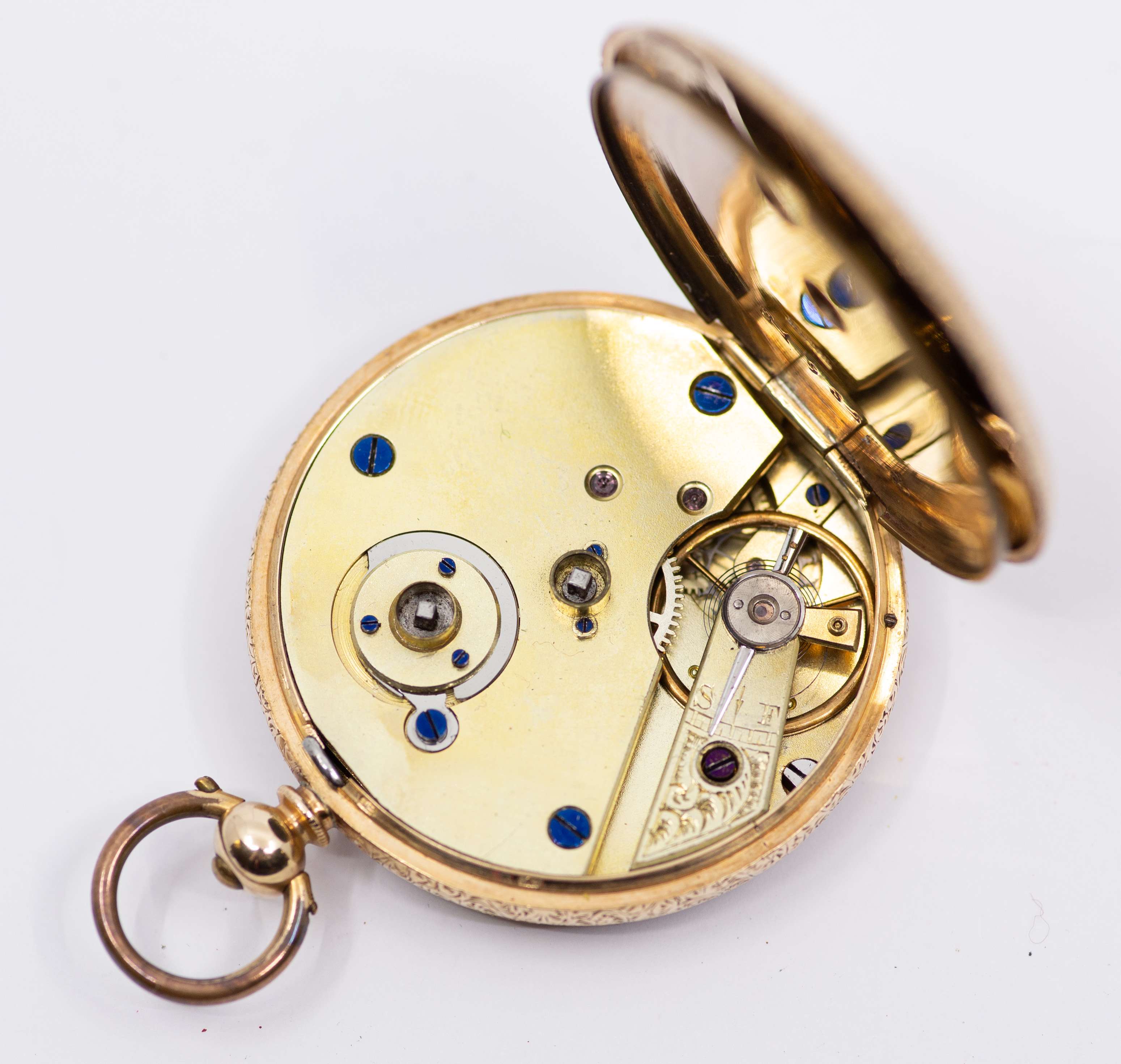 An early 20th Century ladies 14ct gold open faced pocket watch, comprising a gilt dial, with numeral - Bild 2 aus 2