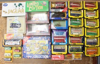 Corgi: A collection of various 469 Corgi Routemaster buses, together with a collection of other